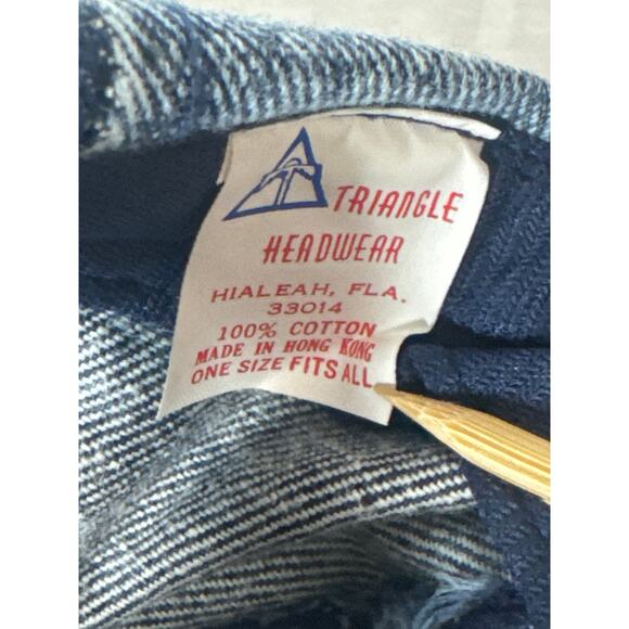 Vintage 80s Lake Kabetogama Minnesota Acid Wash Denim Suede Baseball Cap Hat - Picture 4 of 4